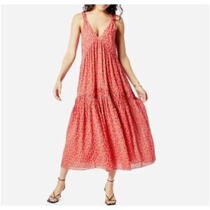 JOIE Bondi Tiered Cotton Maxi Dress Tea Rose Beachy Boho Summer Dress Medium EUC